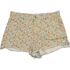 Zara The 90’s Cut Off Jean Shorts in floral